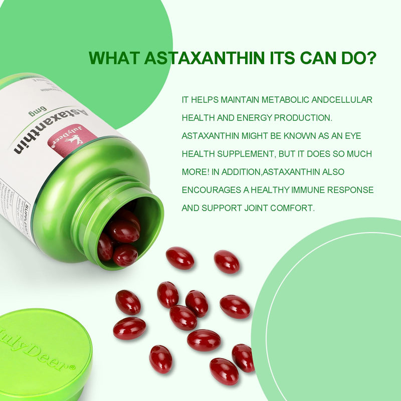 2 Bottles Astaxanthin 6 mg with Nicotinamide Vitamin E Premium Antioxidant Supplement EGT GSH - for Skin, Eye, Joint & Immune System Health Cell Health & Energy‰∏®5 in 1-120 Softgels 2 Bottles 120 Softgels - BeesActive Australia