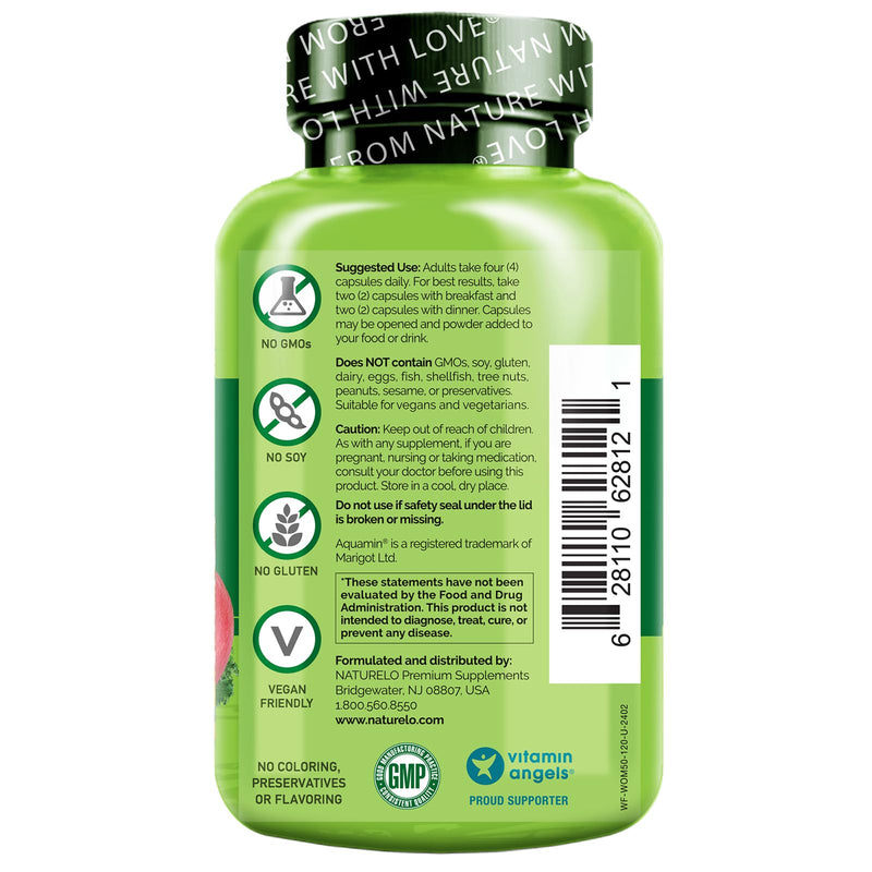 NATURELO Whole Food Multivitamin Health Blends, Women 50+ 120 Caps | Women's Multivitmins, Iron Free with Vitamins, Minerals, & Organic Extracts for Post Menopause 120 Count (Pack of 1)