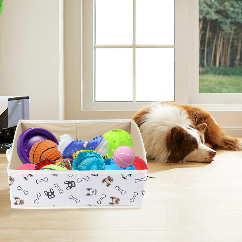 2 Pack Dog Toy Basket |Trapezoid Fabric Dog Toy Bin|Dog Toy Box for Living Room Area|Collapsible Dog Basket|Pet Toy Basket for Dogs|Dog Stuff Organizer for Pet Toys,Leash,Blanket-Cute Printing - BeesActive Australia