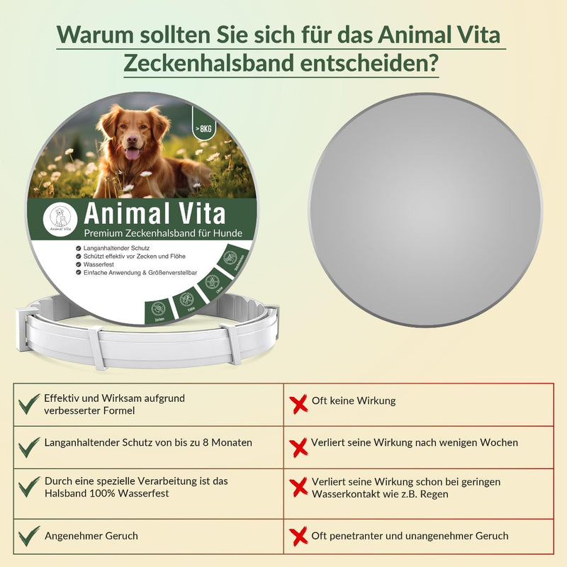 Animal Vita® Premium tick collar for dogs - reliable protection against ticks [waterproof and size-adjustable] up to 8 months of tick protection for dogs - BeesActive Australia