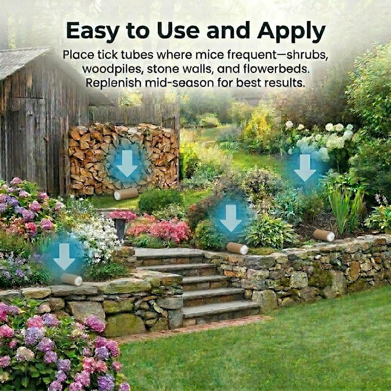 17 Pack Tick Tubes for Yard, Tick Prevention Alternative, Effective Outdoor Defense for Yard & Lawn, Protects 1 Acre, Pet & Family Friendly, No Spray, No Granules