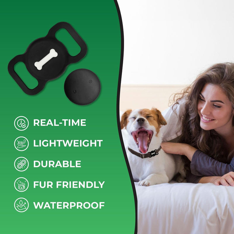 Nasuanata Smart Tag, MFi Certified Tracker for Dogs and Cats, Works with Find My (iOS Only), Black - BeesActive Australia