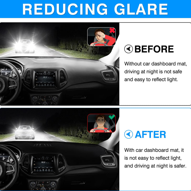 Autorder Dashboard Cover Mat for Jeep Compass 2017-2020 2021 Accessories Dash Cover Upgrade Flannel Dash Mat Sunshade Glare UV Rays Protector 2017-2021 Jeep Compass