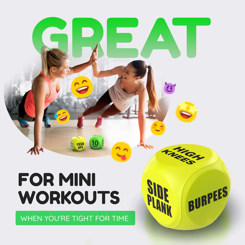 TidyFriend 2 Pack Exercise Dice – 6 Sided Foam Workout Dice for Teens & Adults, Fun Fitness Equipment for Solo or Group Classes, Home Gym Use – Great Workout Equipment & Gifts for Gym Lovers (Yellow) Yellow