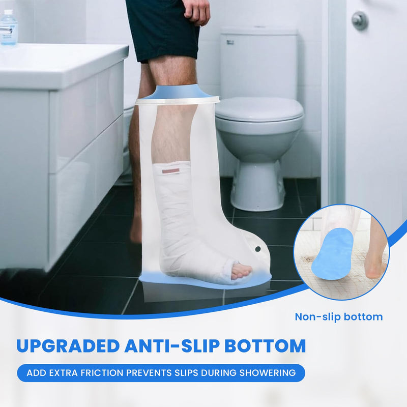 Waterproof Extra Wide Leg Cast Cover for Showering After Surgery with Non-Slip Bottom, Extra Large Waterproof Foot Protector Cover for Plus Size Adults, Lager Casts, Surgery Casts Boots, Reusable Large-Extra Wide - BeesActive Australia