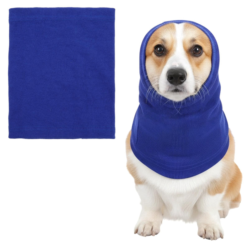 CIATBYYJ Dog Ear Muffs, Stretchy Hoodie for Dog, Non-Noise Blue Dogs Ear Muffs for Neck Warmer Bath Drying Noise Protection Large
