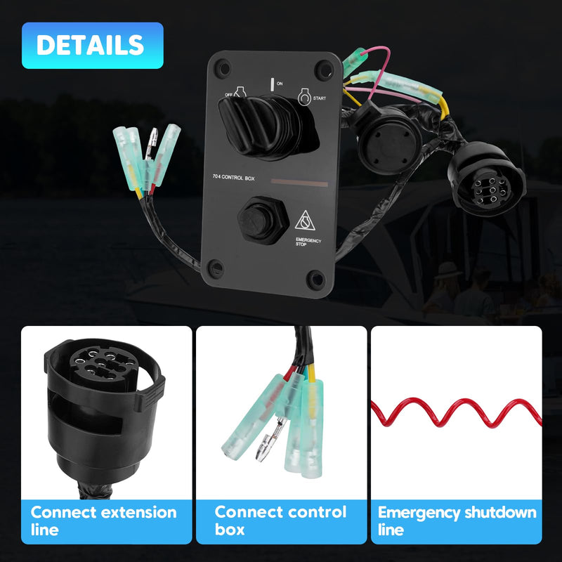 704-82570-12-00 Main Switch Panel Marine Outboard 12V Single Engine Key Assembly 704 Control Box On Off Switch Compatible with Yamaha Outboard Yacht Replace# 704-82570-08-00, 704-82570-01-00