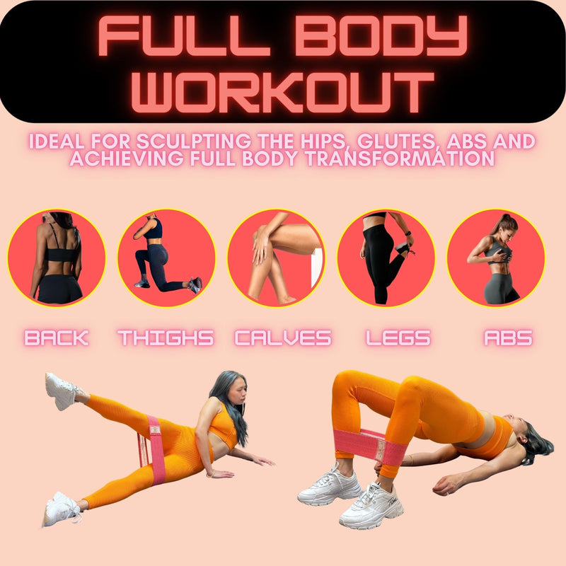 Fabric Resistance Bands for Working Out - Unbreakable Booty Bands Set - Exercise Bands for Resistance, Yoga, Pilates, Rehab and Home Workouts - Leg Workout for Women and Men - BeesActive Australia