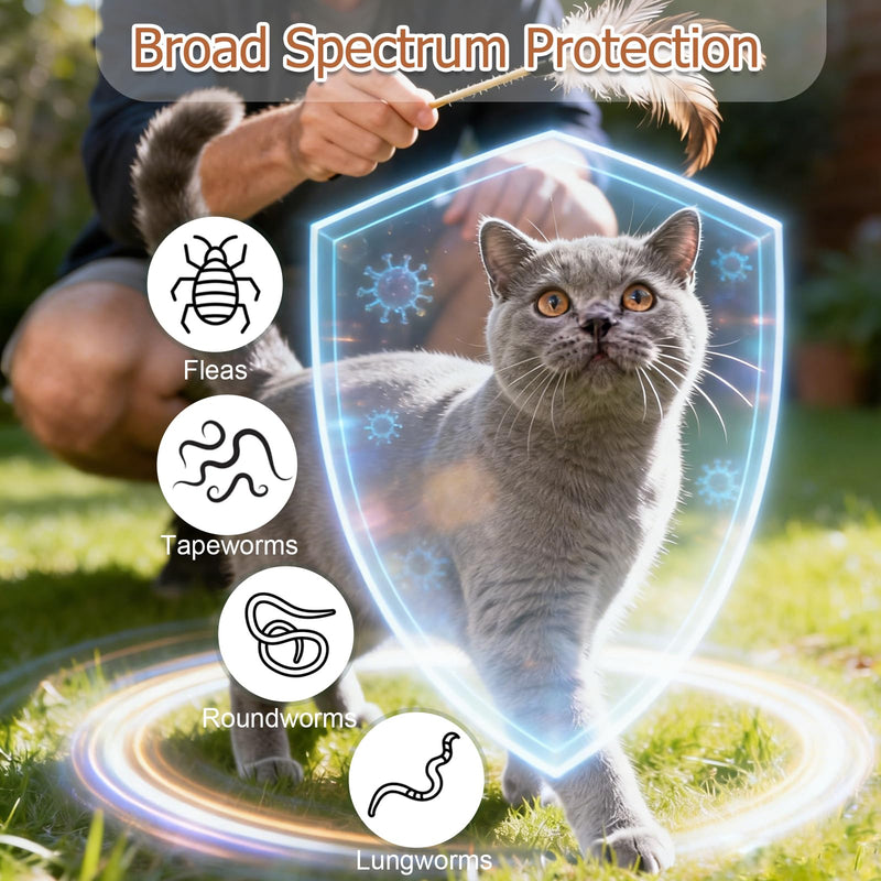 Dewormer for Cats - Fenbendazole for Tapeworms, Roundworms & Hookworms Broad Spectrum Dewormer