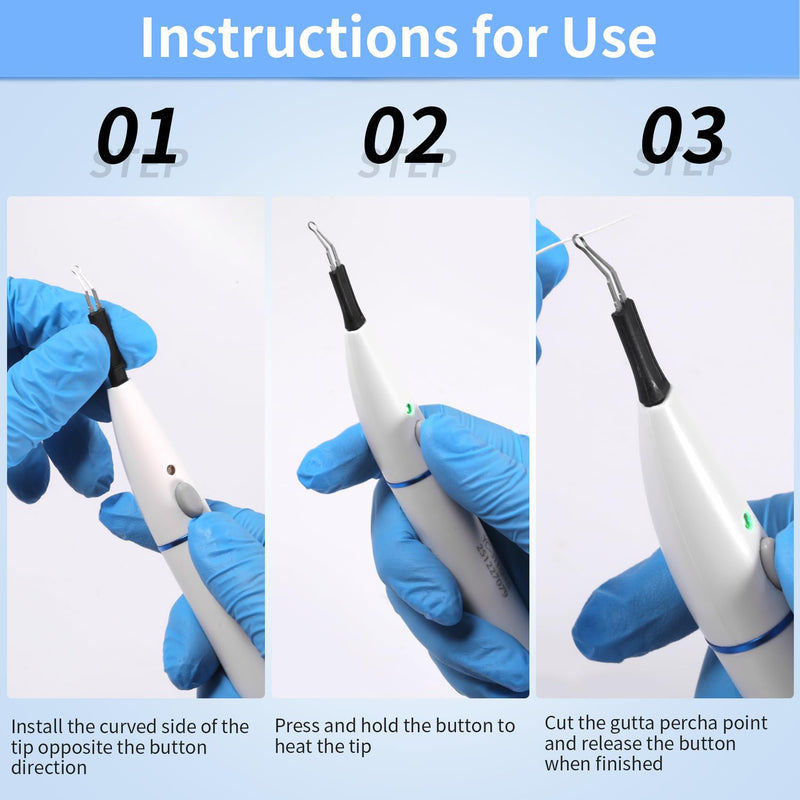 Annhua Gutta Percha Point Cutter with 4 Tips, Dental Tooth Gum Endo Obturation System with Heated Pen, Dentist Breaker Cutter Tools for Endodontics Root Canal Filling