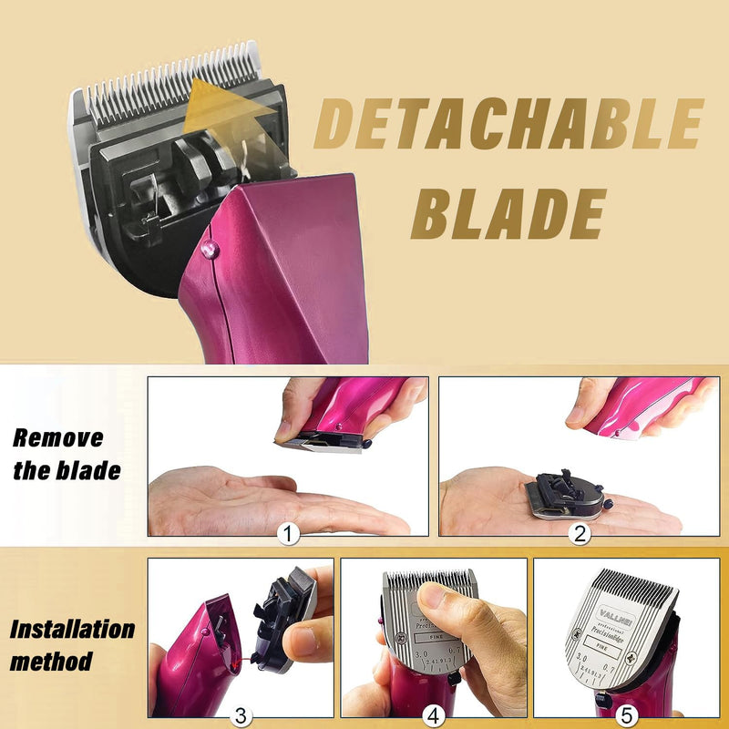 Detachable Adjustable Pet Dog Grooming Clipper 5-in-1 Blade 3 Pack - BeesActive Australia