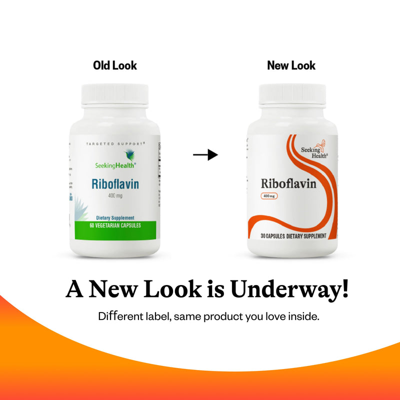 Seeking Health Riboflavin - Vitamin B2 Supplement for Methylation Support - Support Homocysteine Metabolism with Antioxidant Ingredients - 400 mg, 60 Capsules