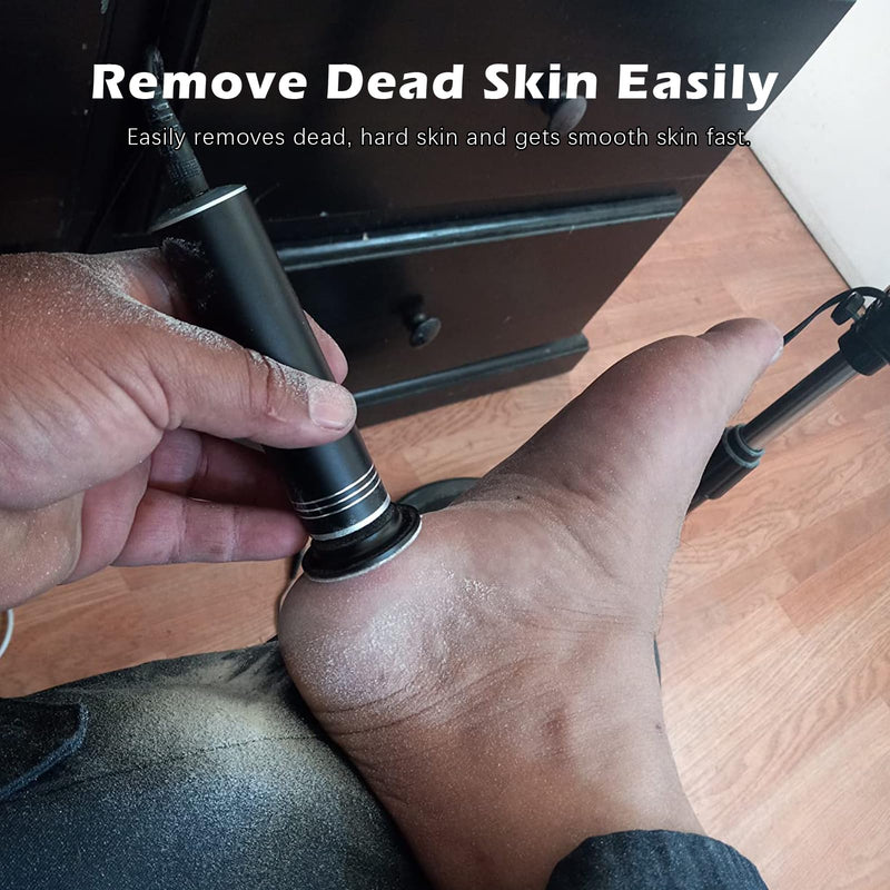 Upgraded Electric Callus Remover for Feet 1200RPM, Adjustable Speed Professional Electric Foot Sander Foot Grinder Heel File Pedicure Tool for Women Men Cracked Dead Skin, 60 Sandpaper Discs, Black 01-Black - BeesActive Australia