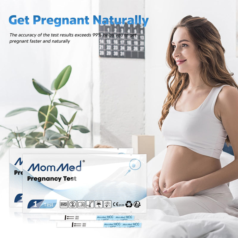 MomMed Pregnancy Test, 30 HCG Pregnancy Test Strips for Early Detection, Over 99% Accurate, 30 Free Urine Cups, Bulk Pregnancy Tests for Home Use, Pruebas de Embarazo 30 Count (Pack of 1) - BeesActive Australia