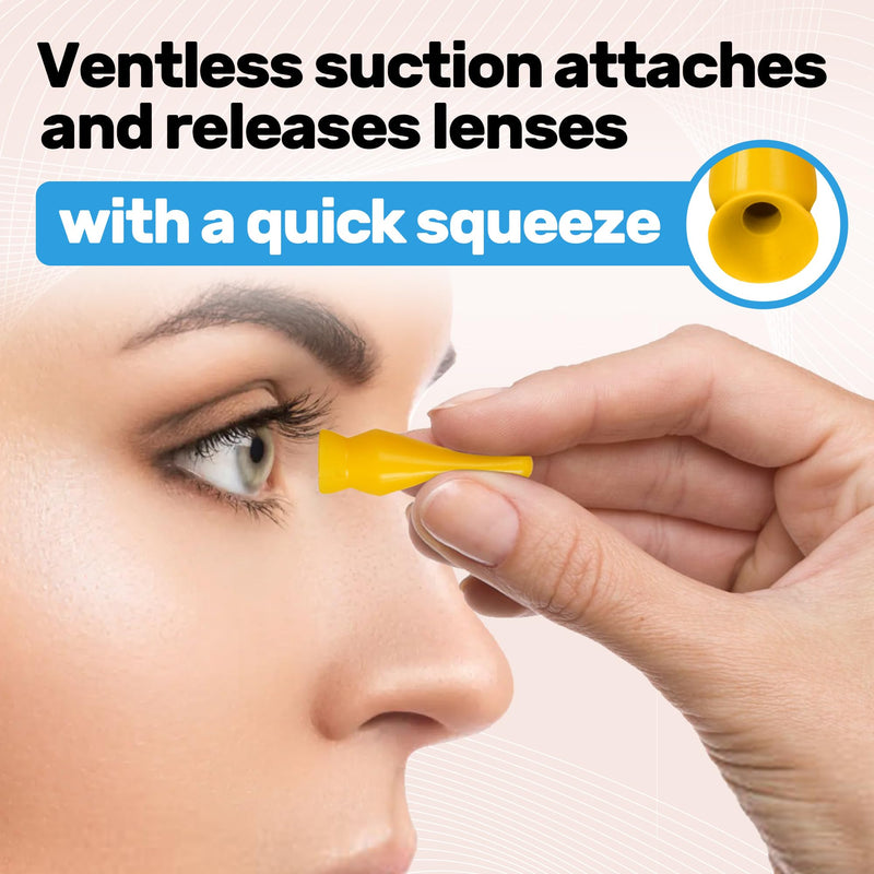 [6 Pack] Scleral Lens Inserter + Remover - Ventless Contact Lens Applicator for Hard/RGP Lenses, Scleral Lenses & Prosthetic Eyes ‚Äì Easy-Squeeze Suction Tool, Upgraded with Plastic Travel Case