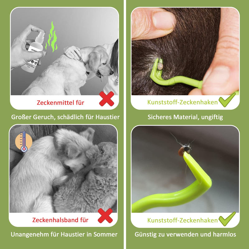 Nepfaivy Tick Tongs for Dogs, Cats, People - Set of 3 Tick Hooks and Tick Removers for Children and Pets, Simple and Safe Tick Lever for Ticks of Any Size Green - BeesActive Australia