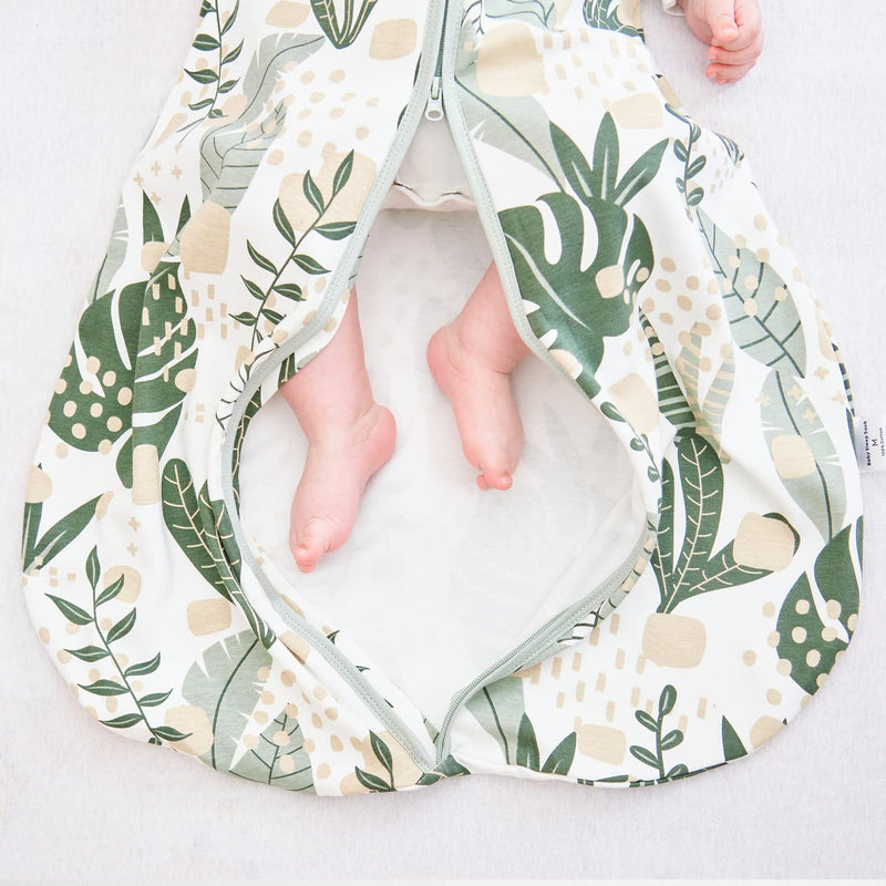 Yoofoss Baby Sleep Sack 0-6 Months Wearable Blanket for Babies 100% Cotton 2-Way Zipper TOG 0.5 Toddler Sleeping Sack 3 Pack, Comfy Lightweight Sleep Sacks Banana&leaf&green Small - BeesActive Australia