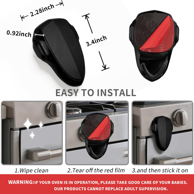 Child Proof Oven Lock Baby Safety Oven Door Lock for Toddlers no Tools Need or Drill Easy to Install (Black) Black