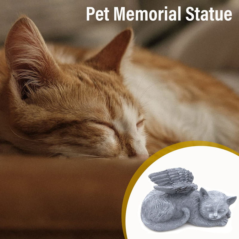 LhyBtm Cat Angel, Sleeping Cat, Sleeping Angel Cat, Grave Decoration for Cats, Angel Wings for Pets, Memorial Stone Cat, Resin Grave Decoration Statue for Home (11.7 x 6.1 x 5.8 cm) - BeesActive Australia
