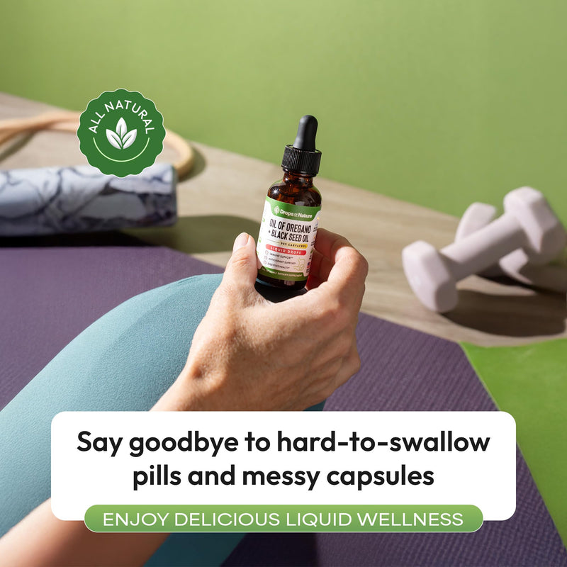 Oil of Oregano with Black Seed Oil Liquid Drops ‚Äì Wild Oregano (90% Carvacrol) and Black Currant Seed Oil ‚Äì Vegan, GMO-Free & High-Potency ‚Äì Supports Immunity, Gut Health & Wellness (Unflavored, 30mL) - BeesActive Australia