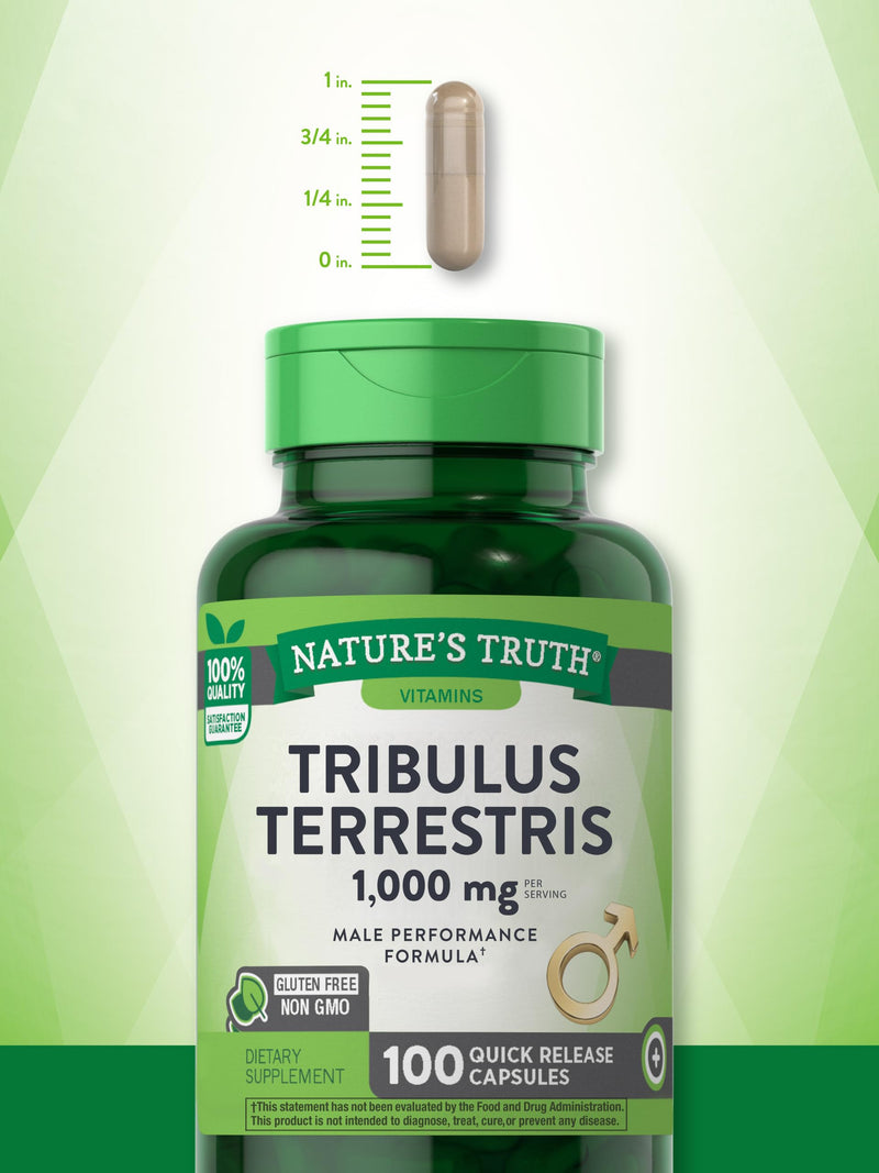 Tribulus Terrestris | 1000mg | 100 Capsules | Non-GMO and Gluten Free Supplement | By Nature's Truth - BeesActive Australia