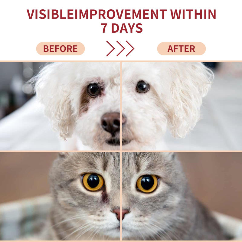 Natural Tear Stain Remover Balm for Dogs & Cats – Gentle & Effective Eye Care, Prevents Tear Stains & Reduces Redness, Safe & Non-Irritating Formula with Professional Brush, 1 oz