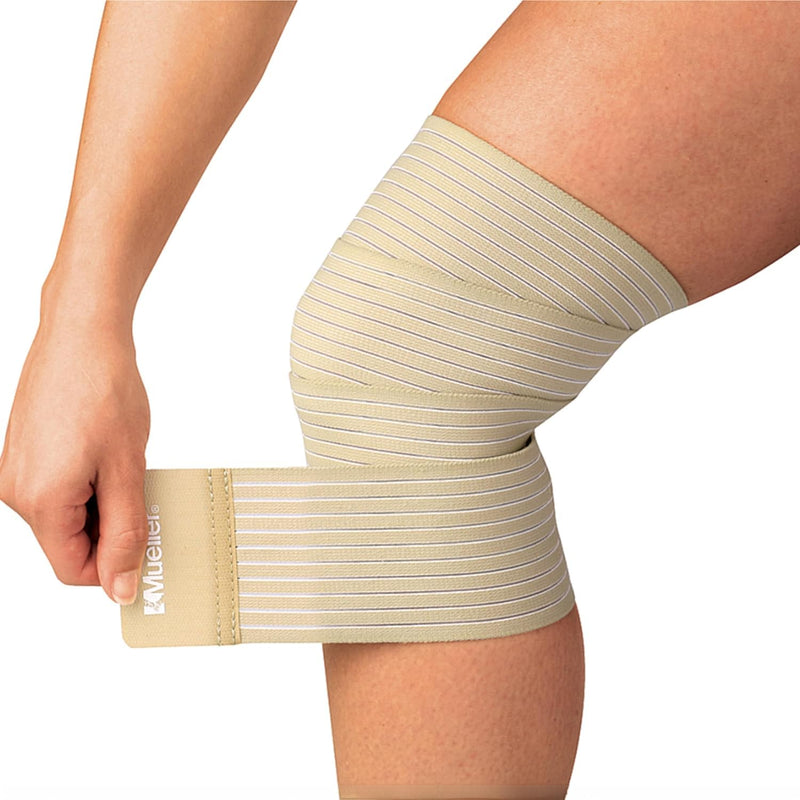 MUELLER Sports Medicine All-Purpose Support Wrap for Men and Women, Adjustable Compression for Joint and Muscle Support, Beige Regular (Pack of 1)