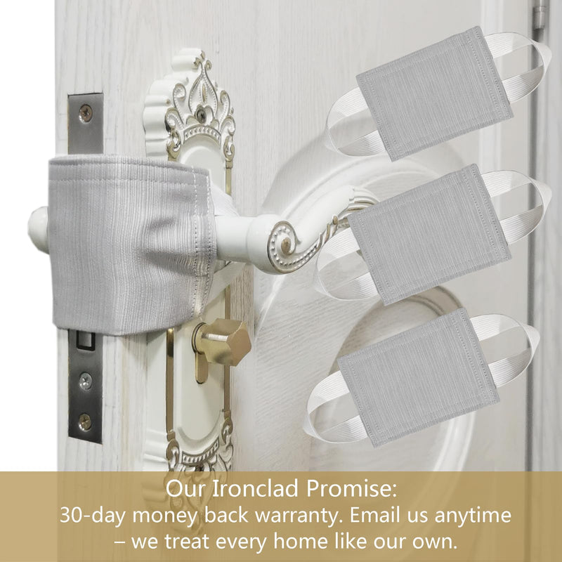 Door Silencer & Baby Door Latch Cover - Quiet Close Cushion Pads Prevent Slamming & Locking, Noise-Reducing Door Closer for Toddler Safety (3-Pack, Light Gray, 4.1x3.1in) 4.1*3.1 inches 3 - BeesActive Australia