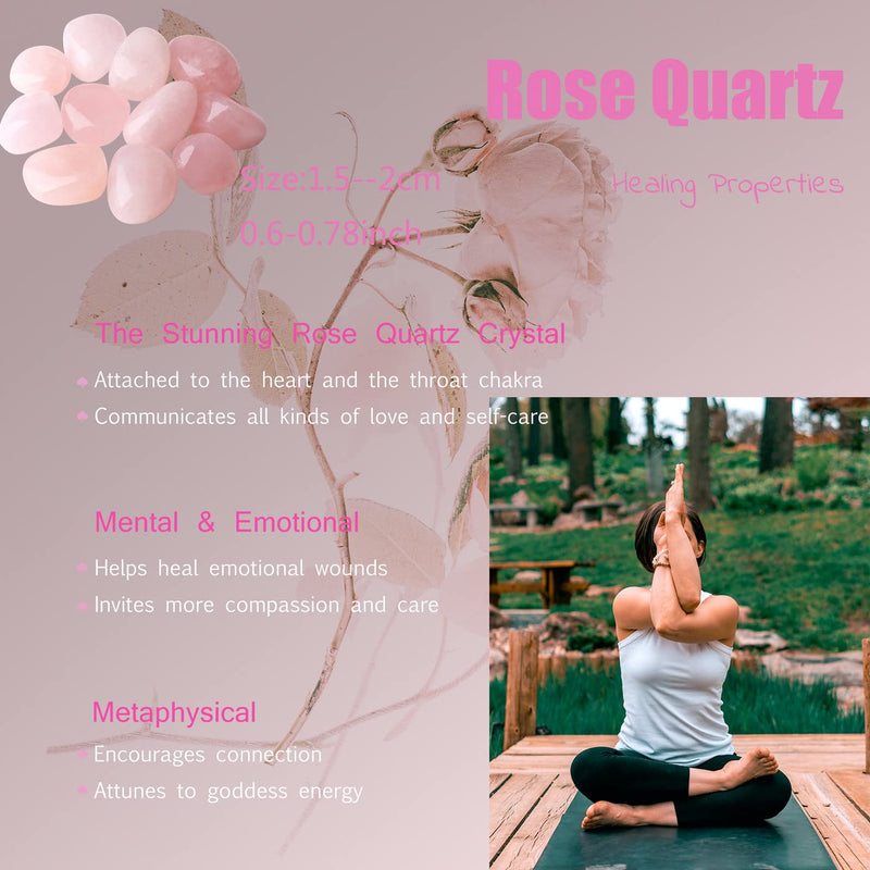 Rose Quartz Tumbled Polished Natural Healing Crystals Stones Bulk Rocks Stones Crystal for Energy Reiki Tumbling Cabbing Balancing Decoration Gemstones Crystal Healing Meditation Therapy Gift 100g Rose Quartz