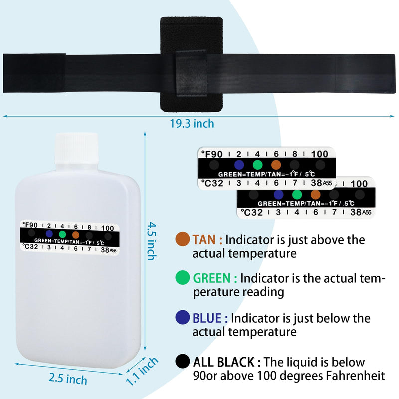 14 Pcs Urine Test Complete Kit includes 2 Translucent Portable Travel Empty Bottles, 10 Adhesive Temperature Test Strips, Thick Velvet Bag and Hi-Stretch Hidden Leg - BeesActive Australia
