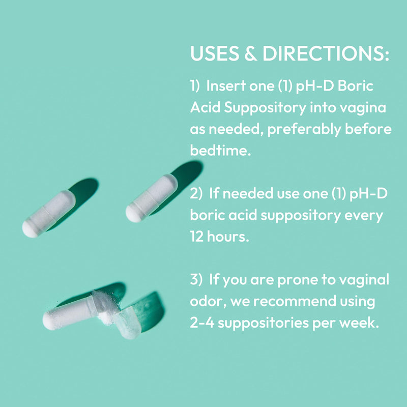 pH-D Feminine Health - 600 mg Boric Acid Suppositories - Woman Owned - for Vaginal Odor Use - 12 Count 12 Count (Pack of 1) - BeesActive Australia
