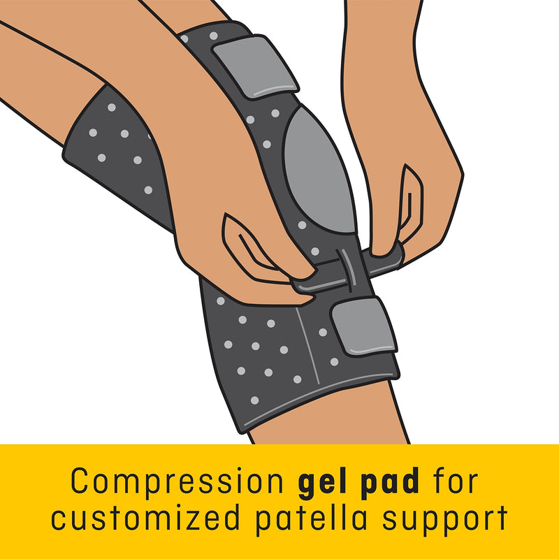 FUTURO Performance Compression Knee Support, Ideal for Everyday Activities, One Size - Black Adjustable