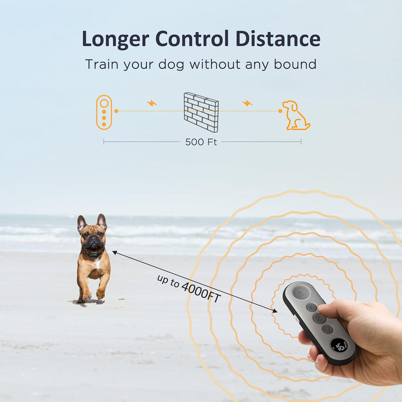 PATPET Dog Shock Collar with Remote - 3 Safe Training Modes, Rechargeable Waterproof Dog Training Collar for Small Medium Large Dogs (8-120 lbs), 3000Ft Control Electric Bark Collar with Remote - BeesActive Australia