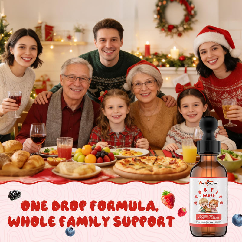 Appetite Booster Drops for Kids Adults: Picky Eater Vitamins Support Gut Health Height Growth & Nutritional Balance with Bromelain Hawthorn Zinc, Sugar Free Vegan 60ML 2 Fl Oz (Pack of 1)
