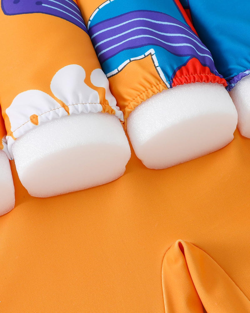 Toddler Floatation Swimsuit Boys 1-6T, One Piece Float Suit with Built-in Floats, UPF 50+ Floating Bathing Suit Orange Dinosaur 1-2T - BeesActive Australia