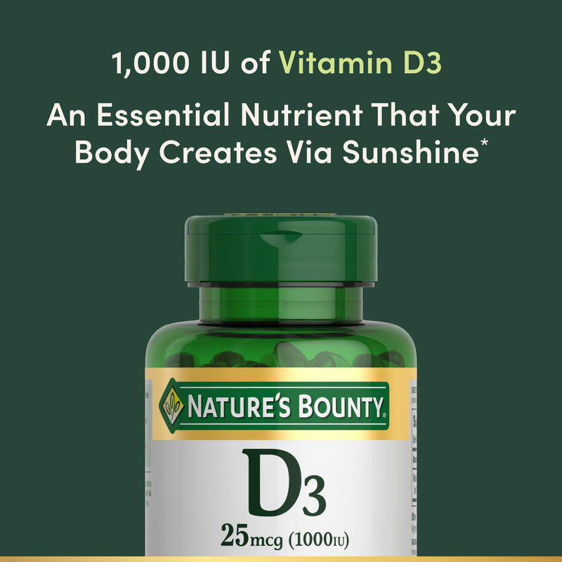 Nature's Bounty Vitamin D3 Vitamin Supplement, 120 Softgels 120 Count (Pack of 1)