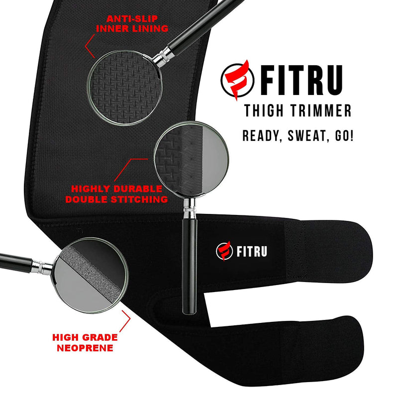 Fitru Premium Thigh Trimmers for Men & Women - Body Wrap Sauna Waist Trainer for Your Legs Pink XL: 35" X 9"
