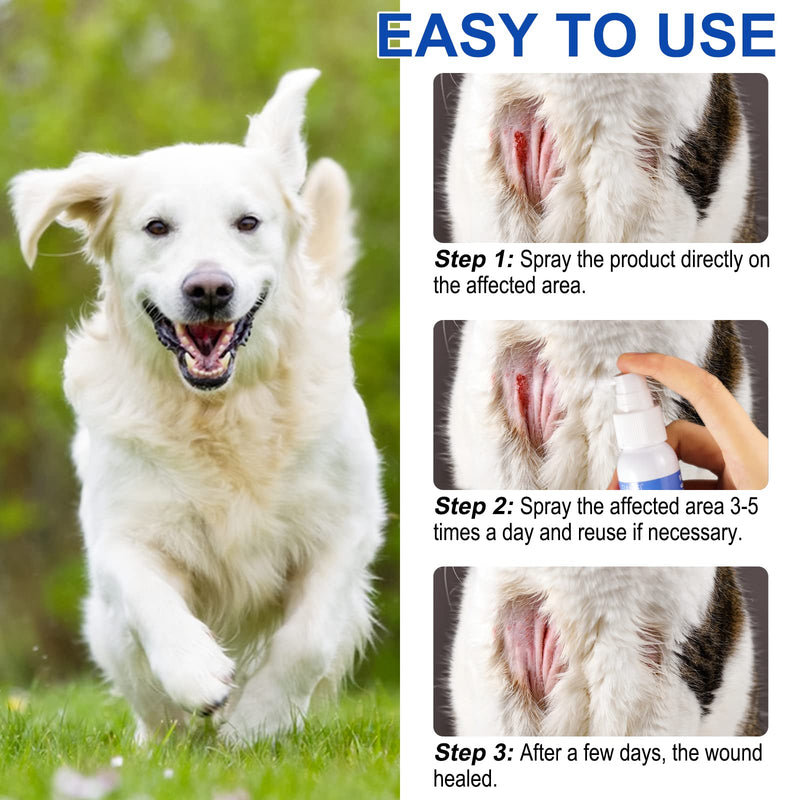 Dog Wound Care Spray - Wound Spray for Pets - Healing Aid and Skin Repair, Clean Wounds, Relieve Dog Skin Allergies - Helps with Rashes, Hot Spots, Itch, Skin Irritation, Bites & Burns (2 pack) 2 pack - BeesActive Australia