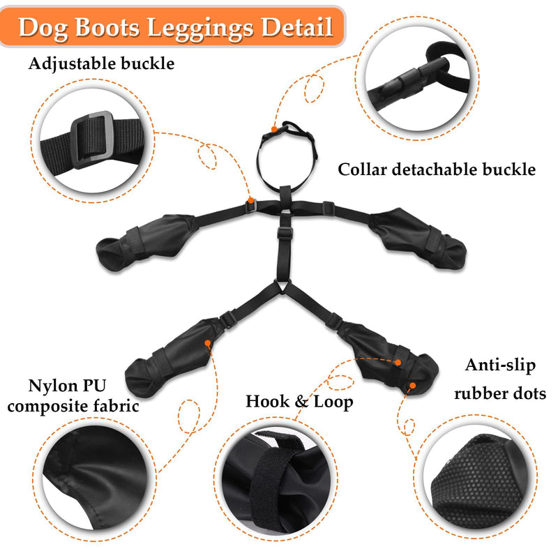 Outdoor Walking Dog Boots Dog Shoes Nonslip for Snow Rain|Dog Suspender Boots|Hiking Booties|Anti-Slip Dog Shoes|Dog Paw Boot Leggings|Waterproof Dog Boots Medium - BeesActive Australia