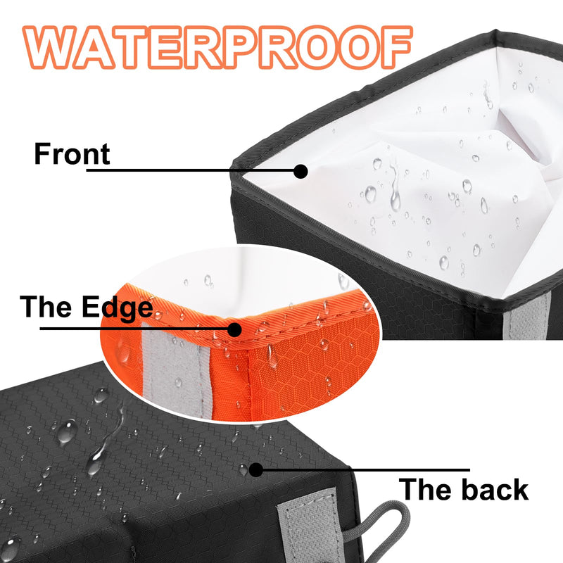Texsens Collapsible Dog Bowls 2 Pack, Sturdy Reinforced Rim, Portable Travel Dog Bowls for Food & Water, Foldable & Lightweight for Cat Puppy Pet Walking Hiking with 2 Carabiners (Large, Black+Orange) Large - BeesActive Australia