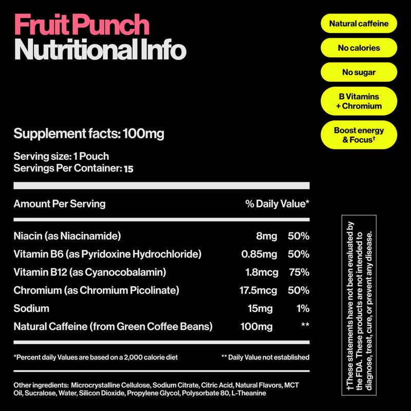 Wip Energy Pouches, Sugar Free Blend of 100 MG Natural Caffeine, B Vitamins & L Theanine, Pre Workout for Active Lifestyles, Variety Pack, 6 Cans, 15 Pouches Each 15 Count (Pack of 6)
