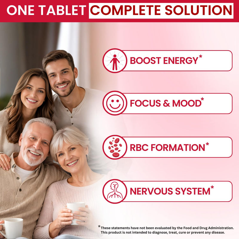 VITBOOST Vitamin B12 1000 mcg Chewable Tablets Natural Berry Flavor, 365 CT | B-12 Vitamin for Energy & Nervous System Support - Non-GMO Tablets, Third Party Tested - Made in USA