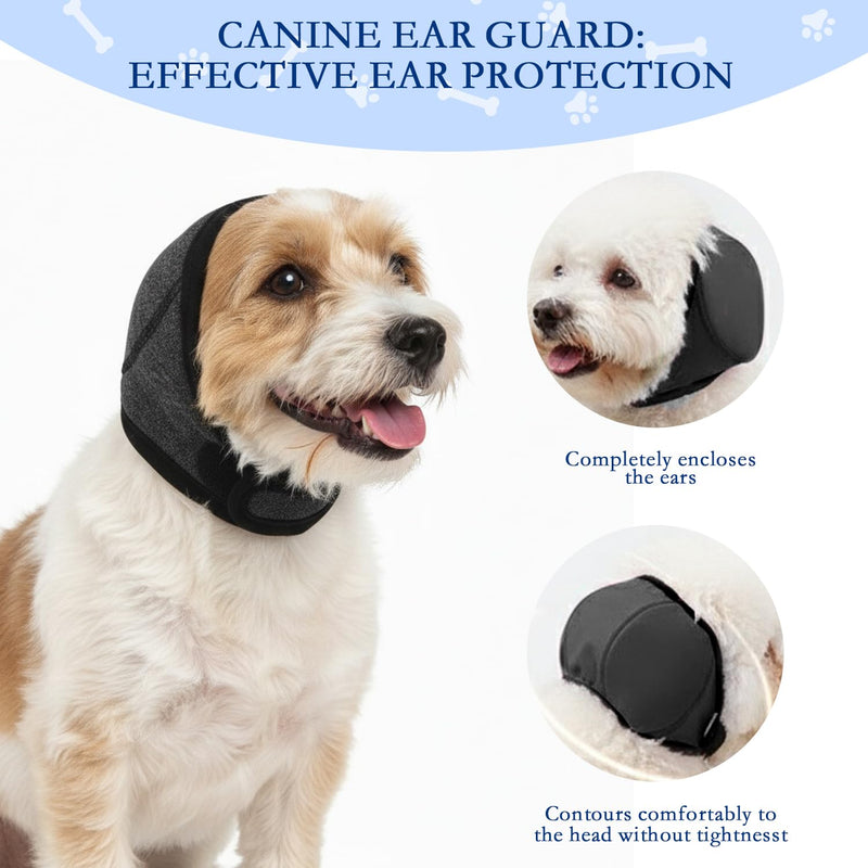 Ear Defenders and Muffs Dog Ears Cover Dog, Noise Cancelling Calming Adjustable Ear Protection for Small Medium Dogs, Grooming Bathing Thunder Fireworks（Gray-M） M Grey