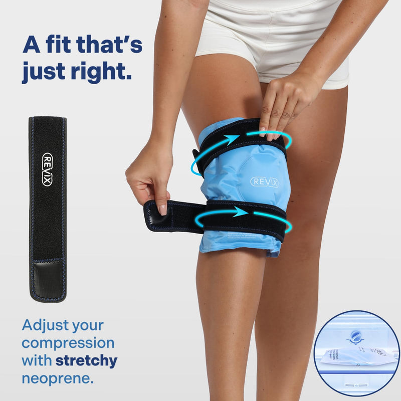 REVIX Ice Pack for Knee Pain Relief, Reusable Gel Ice Wrap for Leg Injuries, Swelling, Knee Replacement Surgery, Cold Compress Therapy for Arthritis, Meniscus Tear and ACL Blue Blue-1 Pack 1 - BeesActive Australia