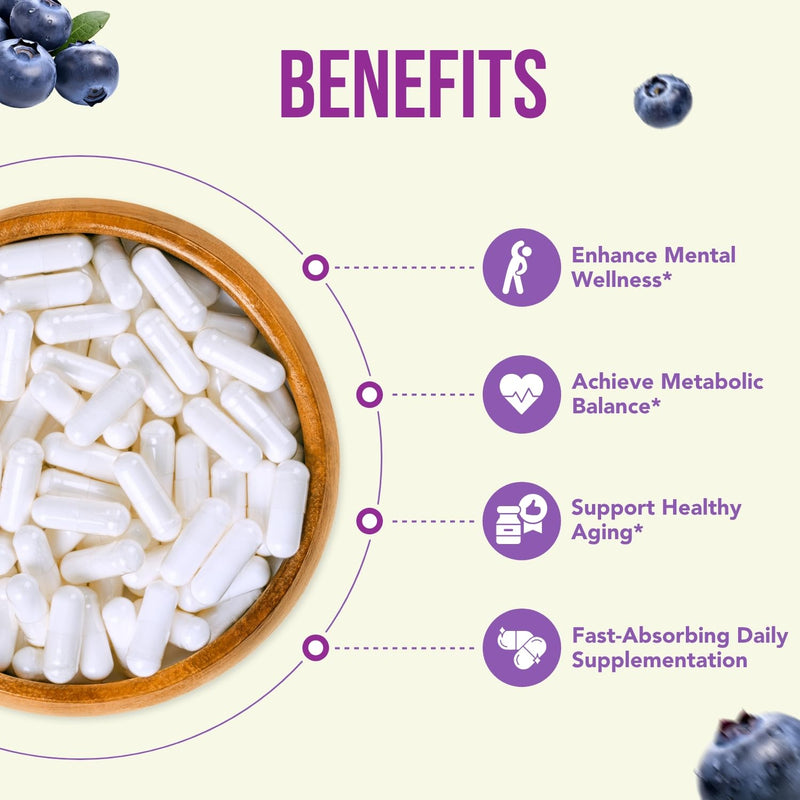 150mg Pterostilbene Supplement - Once Daily Antioxidant Supplement for Healthy Aging Immune Heart Skin and Brain Support - Naturally Derived Non-GMO & Made in the USA (180 Servings)