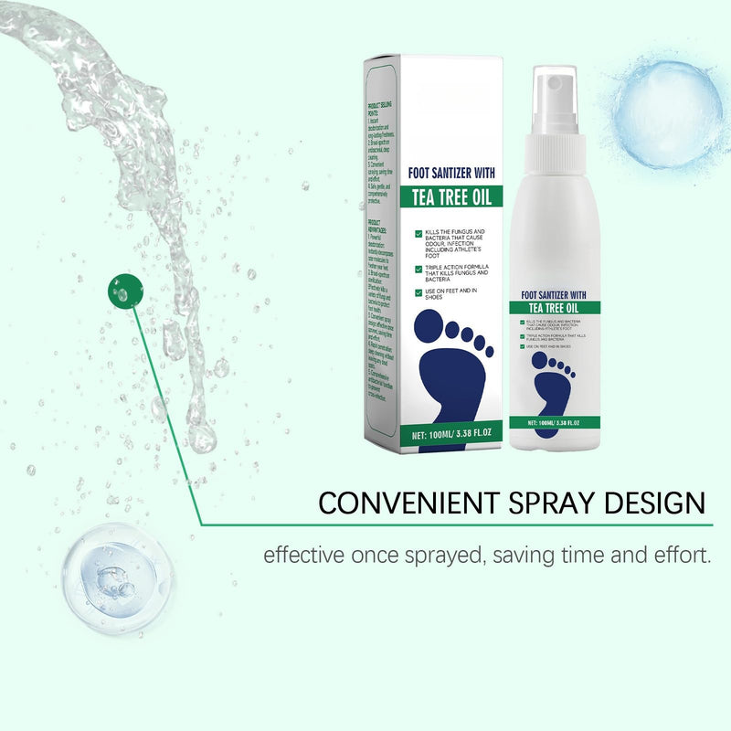 Foot Sanitizer Spray with Tea Tree Oil, Tea Tree Oil Feet Spray, Clear Foot Sanitizer Spray (2PCS) 2pcs - BeesActive Australia