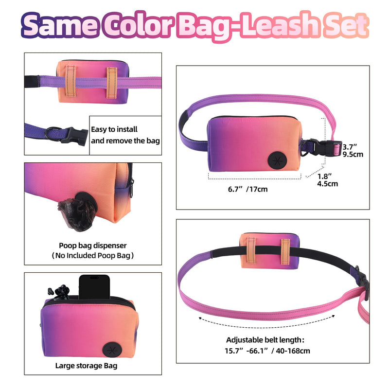 Roses&Poetry Hands Free Dog Leash with Zipper Pouch, 6-9ft Bungee Waist Leash for Medium Large Dogs Walking, Running Lead with Dual Padded Handles Car Safety Buckle for Training Jogging Mistyrose (XL) 6-9FT With Zipper Pouch, 2 Handles - BeesActive Australia