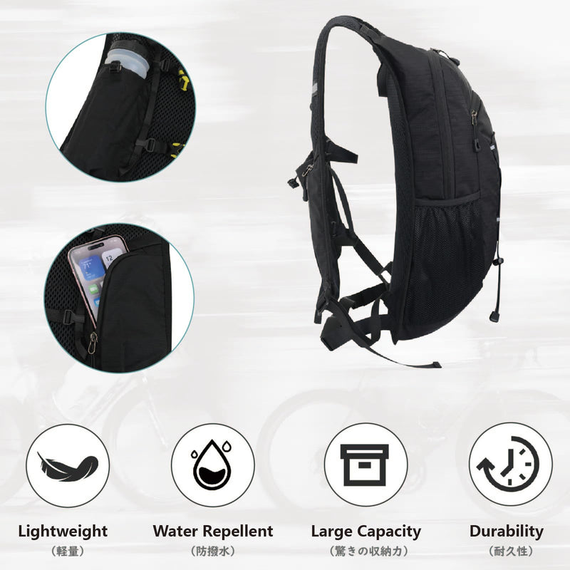 JEELAD Hydration Backpack Running Vest for Women and Men for Hiking Trail Running Gear Cycling Marathon C-Black(18L)-with 2L EVA Water Bladder One Size
