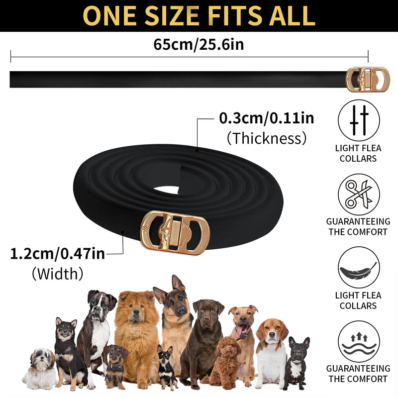 Flea Collar for Dogs 4 Pack, 32 Months Comfort Flea and Tick Prevention, Waterproof Dog Flea and Tick Collar, Adjustable Flea and Tick Treatment for Dogs - One Sizes Fit All (Black)