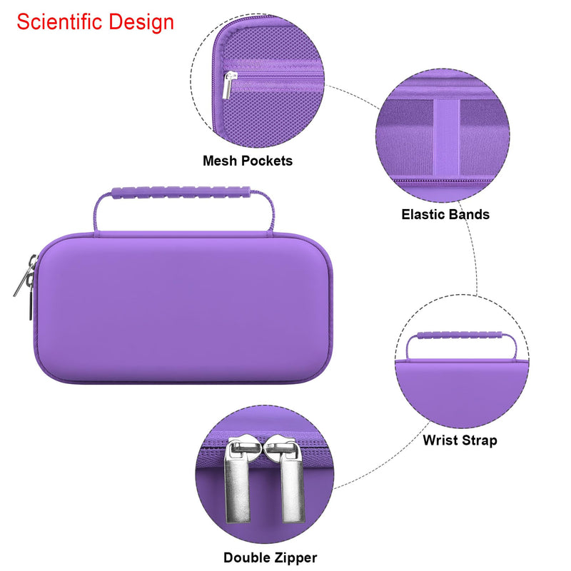 Elonbo Carrying Case for Portable Handheld Inhaler Nebulizer Machine for Adults and Kids, Asthma Inhaler Travel Case, Handheld Mesh Atomizer Machine Holder, Inhaler Spacer Bag, Purple - BeesActive Australia